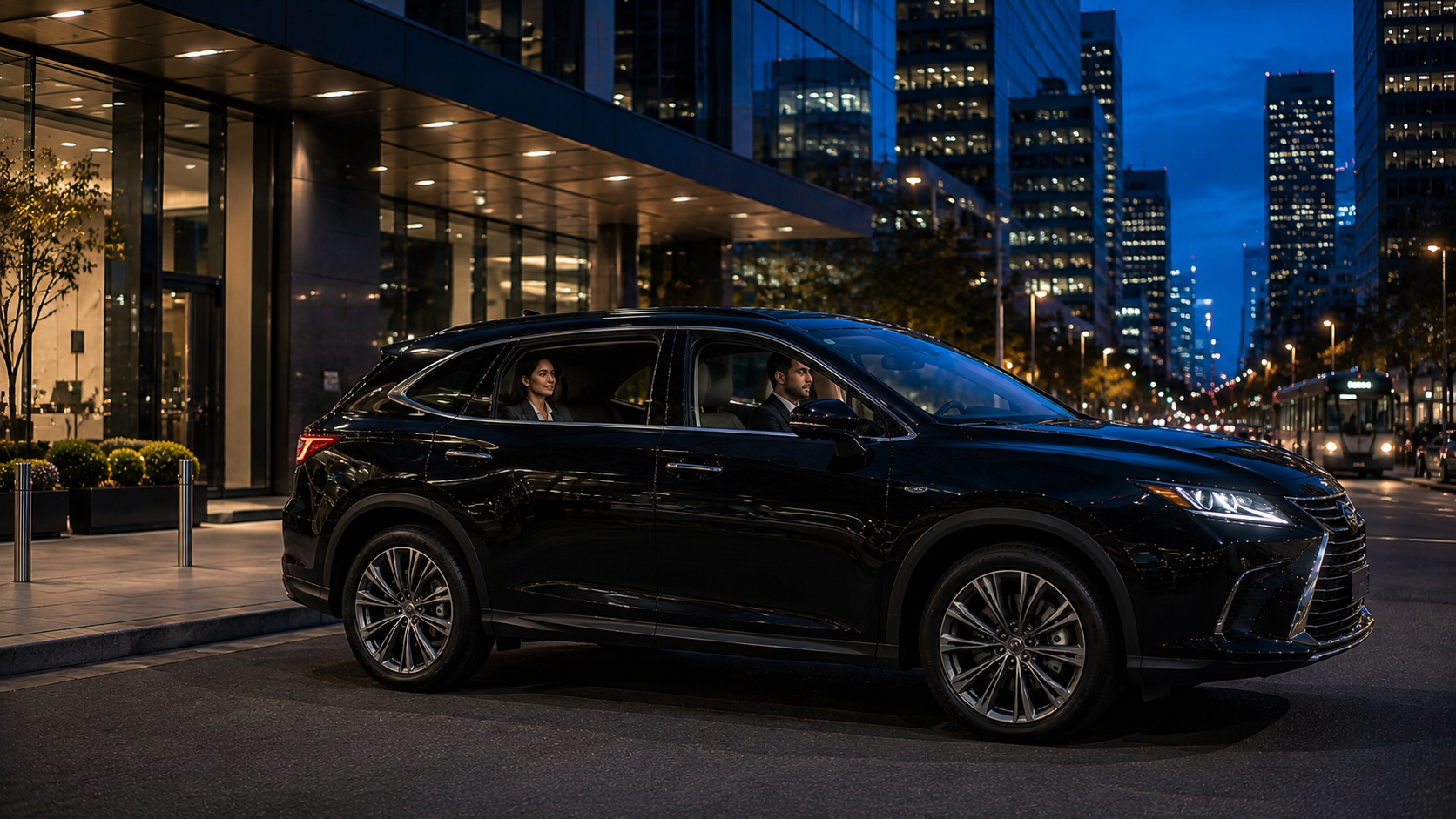 Executive corporate travel in luxury vehicle in Melbourne city